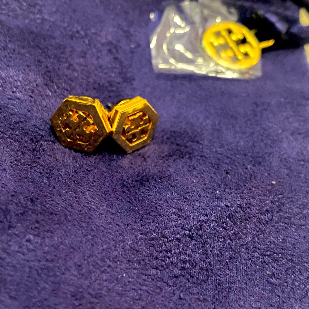 Tory Burch Logo Studded Earrings